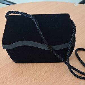 Elegant Black Clutch with Rope Strap